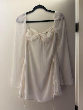 House of CB Ivory Draped Mini Dress